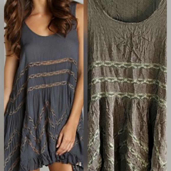 Free People | Dresses | Free People Voile Trapeze Storm Combo | Poshmark